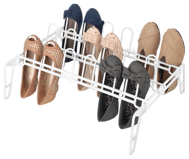 Whitmor 15 75 X22 White 9 Pair Shoe Rack Contemporary Shoe Storage By Jensen Byrd Co Inc