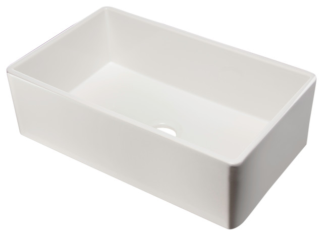 Alfi Brand 33 White Smooth Single Bowl Fireclay Farm Sink Alfi Brand 33 White Smooth Single Bowl Fireclay Farm Sink