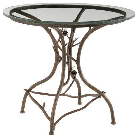 Table with Round Glass Tabletop