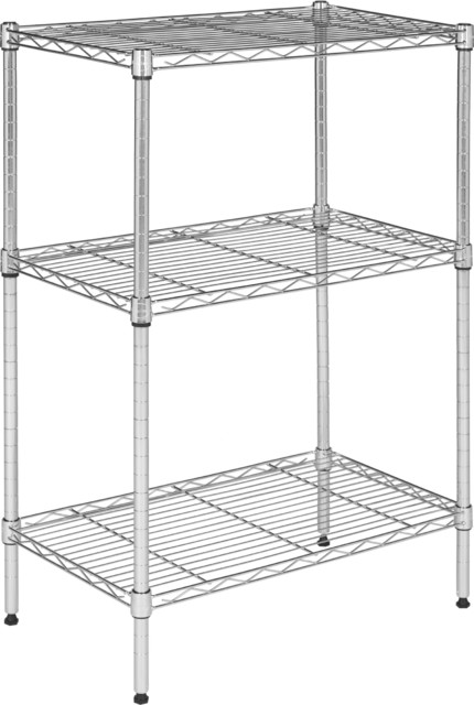 Sierra Mini 3-Tier Chrome Wire Rack - Contemporary - Utility Shelves ...