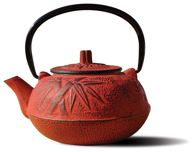 Red Cast Iron "Osaka" Teapot, 20 oz.