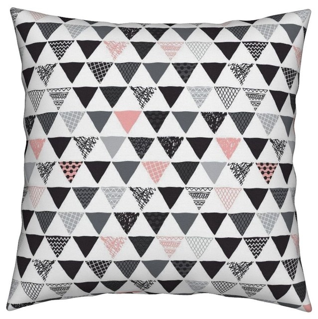 Modern Triangle Aztec Geo Geometric Pattern Throw Pillow