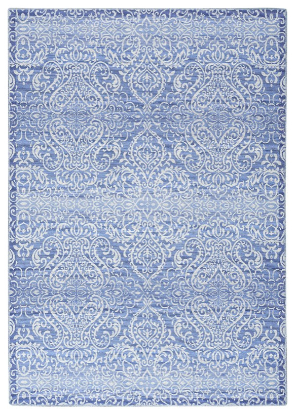Waverly Washable Collection Blue Area Rug, 5'3"x7'3" Traditional