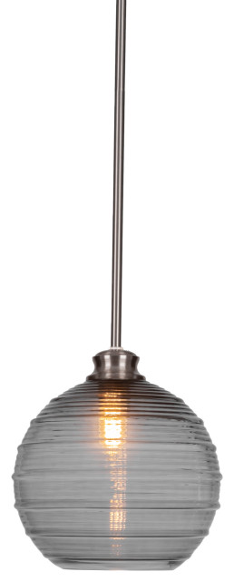Malena Stem Hung Pendant, Brushed Nickel Finish With 10