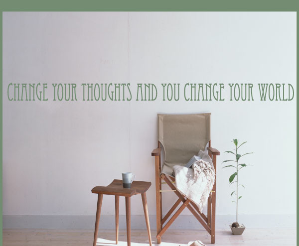 Change Your Thoughts Vinyl Wall Decal businessquotes03, Orange, 18 in.
