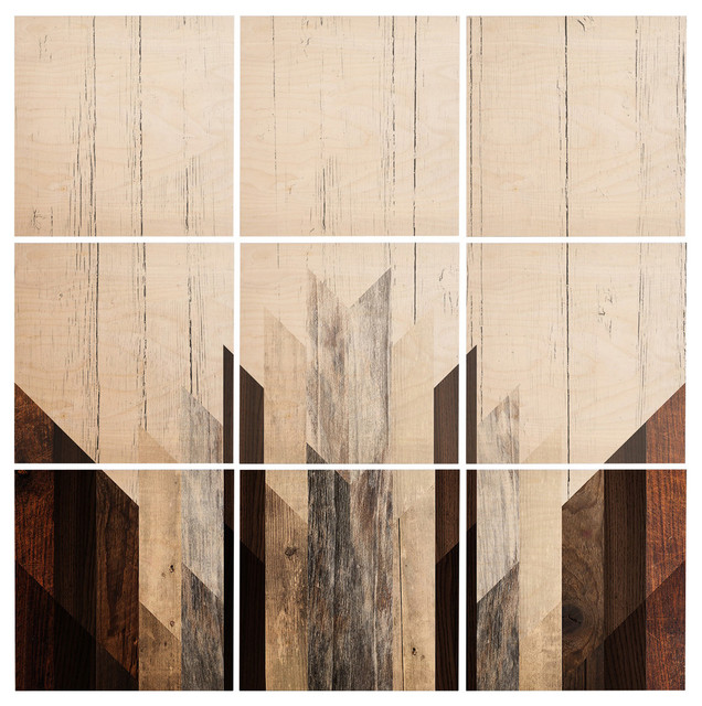 Deny Designs Iveta Abolina Geo Wood 3 Wood Wall Mural, 4'x4'
