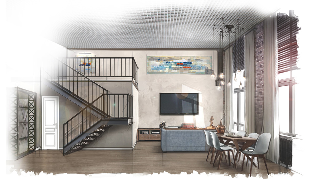 Квартира в Москве. 200м2. Лофт.