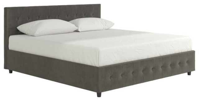 Sydney Upholstered Bed, Gray, King