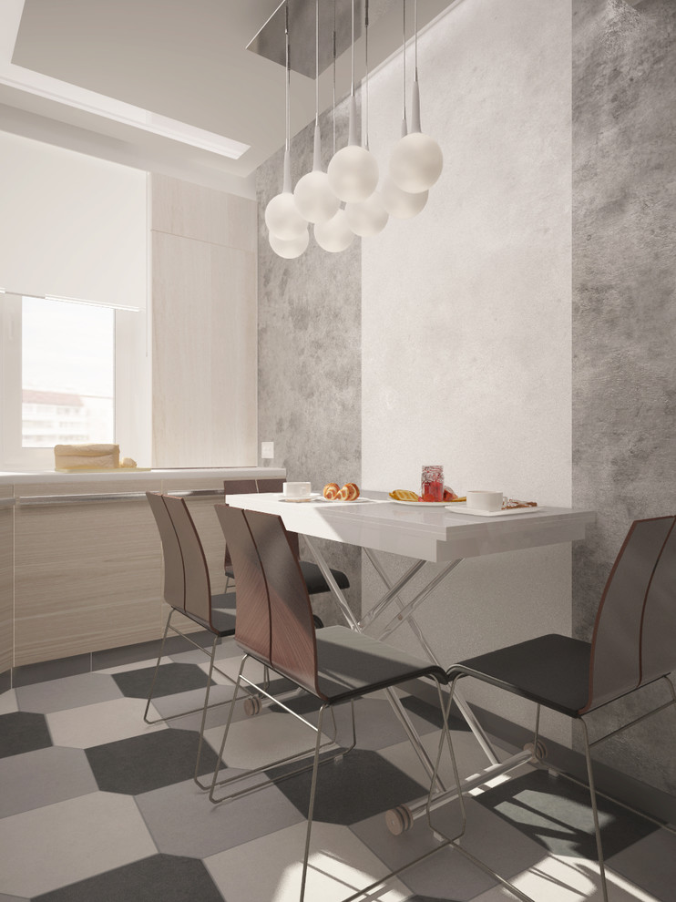 Кухня в серо-коричневых тонах