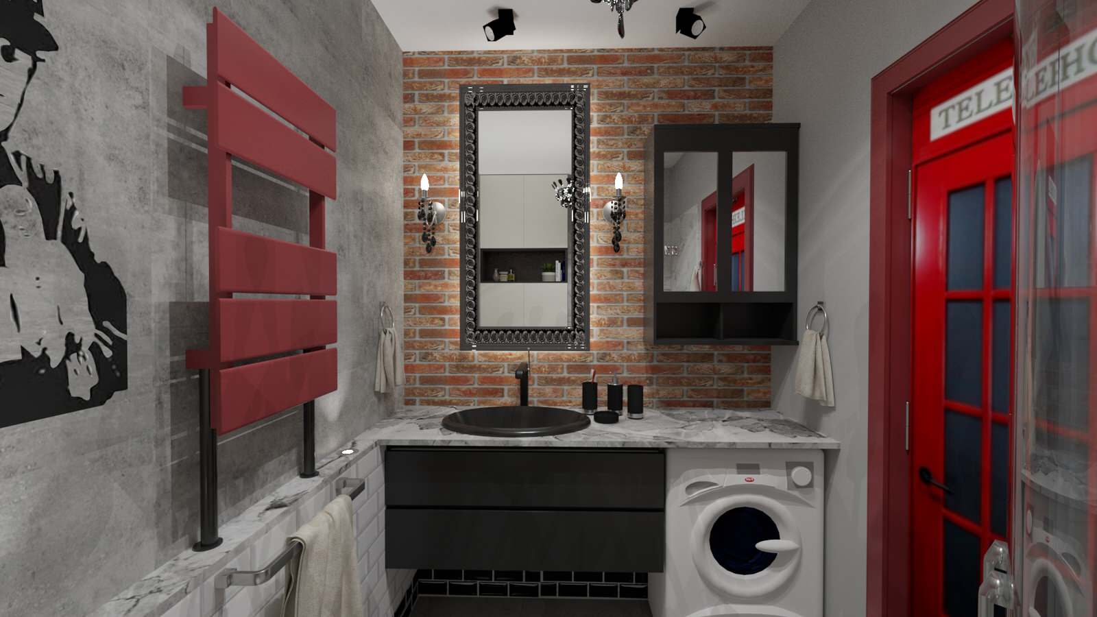 Ванная - вид на зеркало