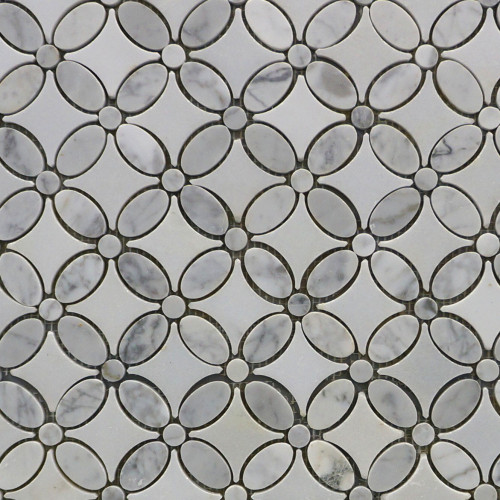 Marble Mosaics Carrera Florida Flower Toronto By Stone Tiles Marble Mosaics Carrera Florida Flower