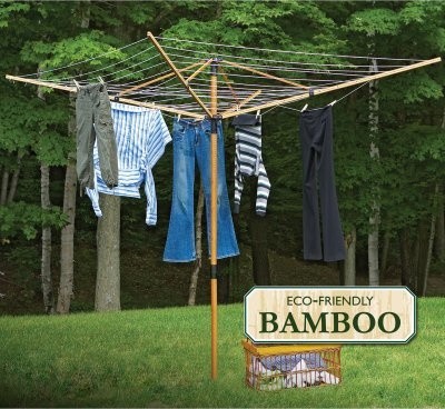 Greenway® GCL9FAB Deluxe Bamboo Fold-Away Clothesline
