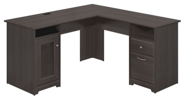 Bush Furniture Cabot L Shaped Computer Desk In Heather Gray Bush Furniture Cabot L Shaped Computer