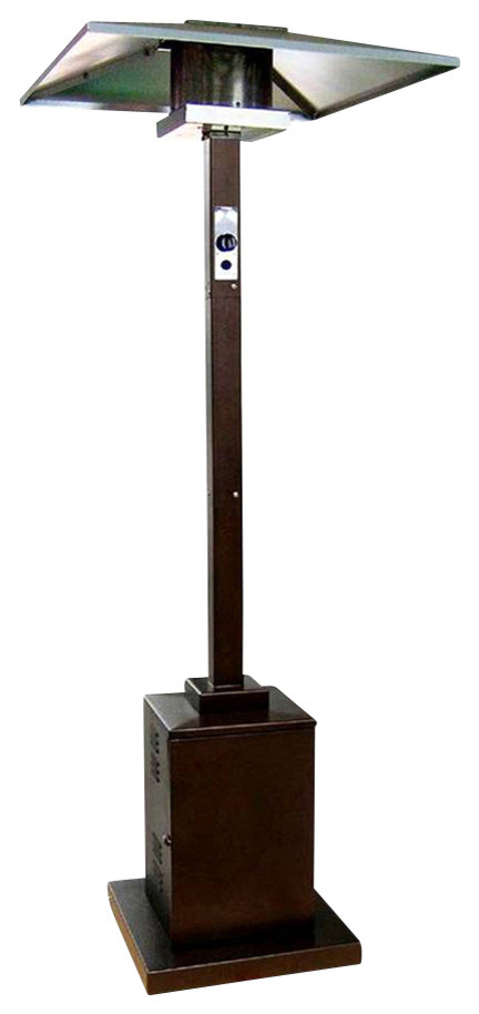 Tall Commercial Outdoor Patio Heater, Hammered Bronze