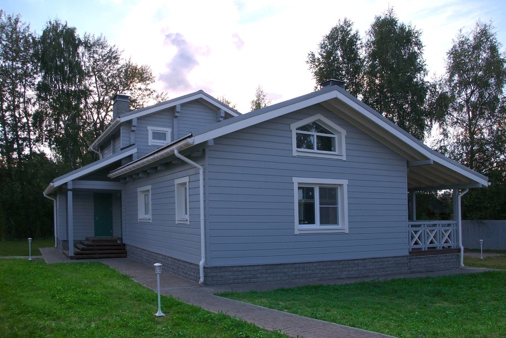 Дом из бруса в скандинавском стиле на озере Межура