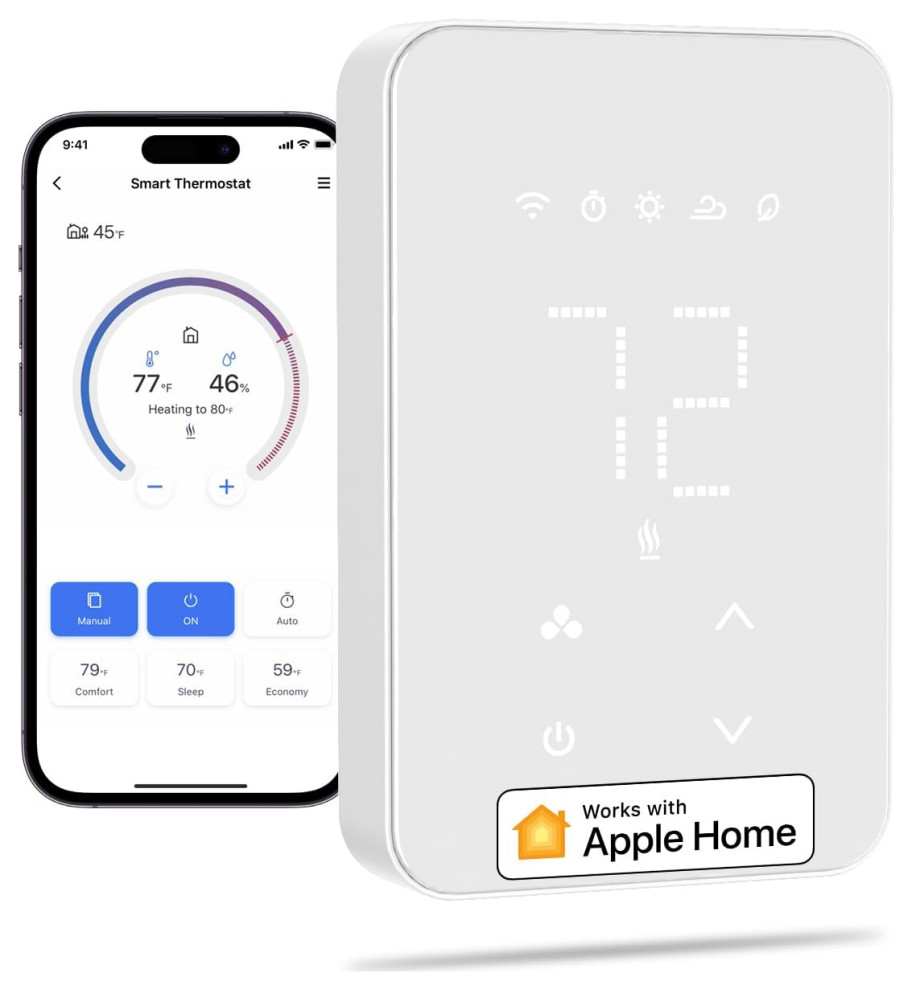 Smart Thermostat for Electric Baseboard and inWall Heaters Work With