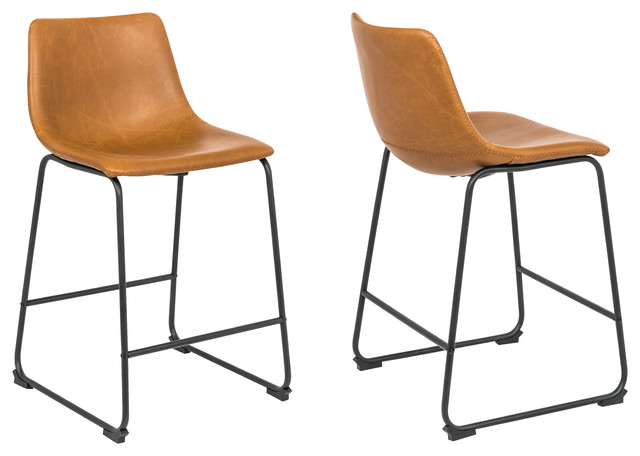 Milana Counter Stool (Set of 2) Black, 26" - Industrial - Bar Stools And Counter Stools - by Plata Import LLC | Houzz