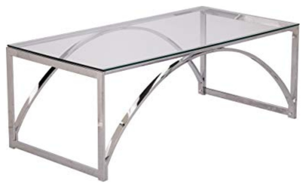 Stevenly GlassTop Cocktail Table Contemporary Coffee Tables by