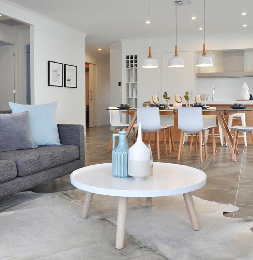 Inspiration for a contemporary living room in Brisbane.