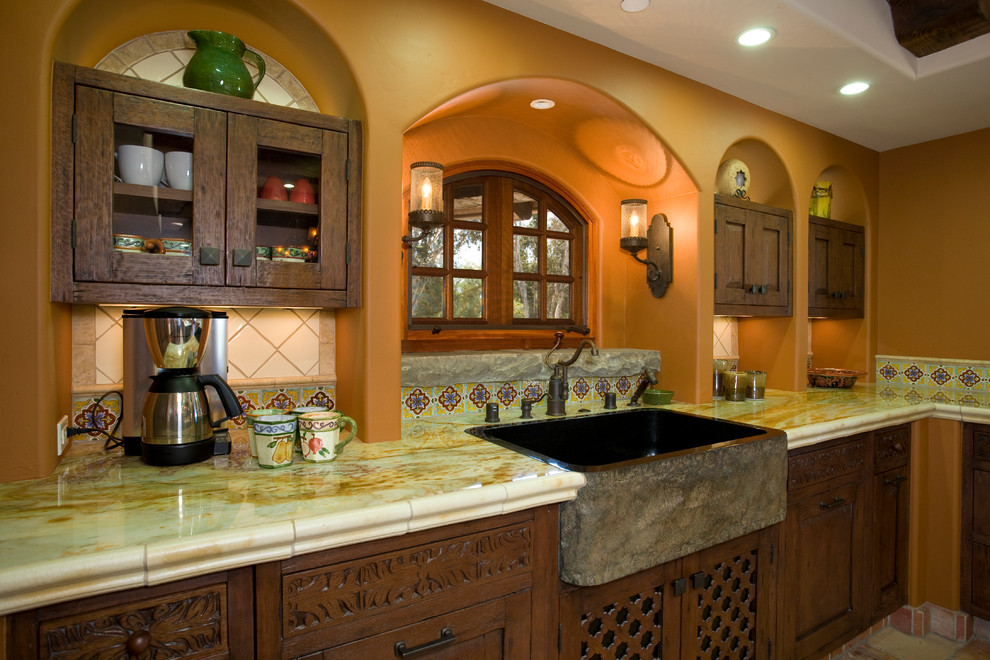 This is an example of a mediterranean kitchen in San Diego.