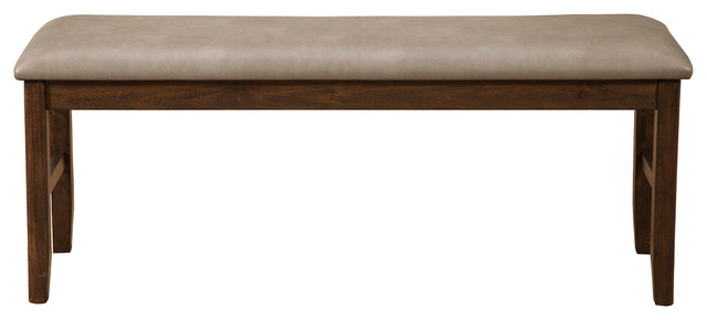 Upholstered Bench In Walnut Finish Transitional - Kalene 5 Piece Coffee Table Set Upholstered Bench In Walnut Finish Transitional - Kalene 5 Piece Coffee Table Set