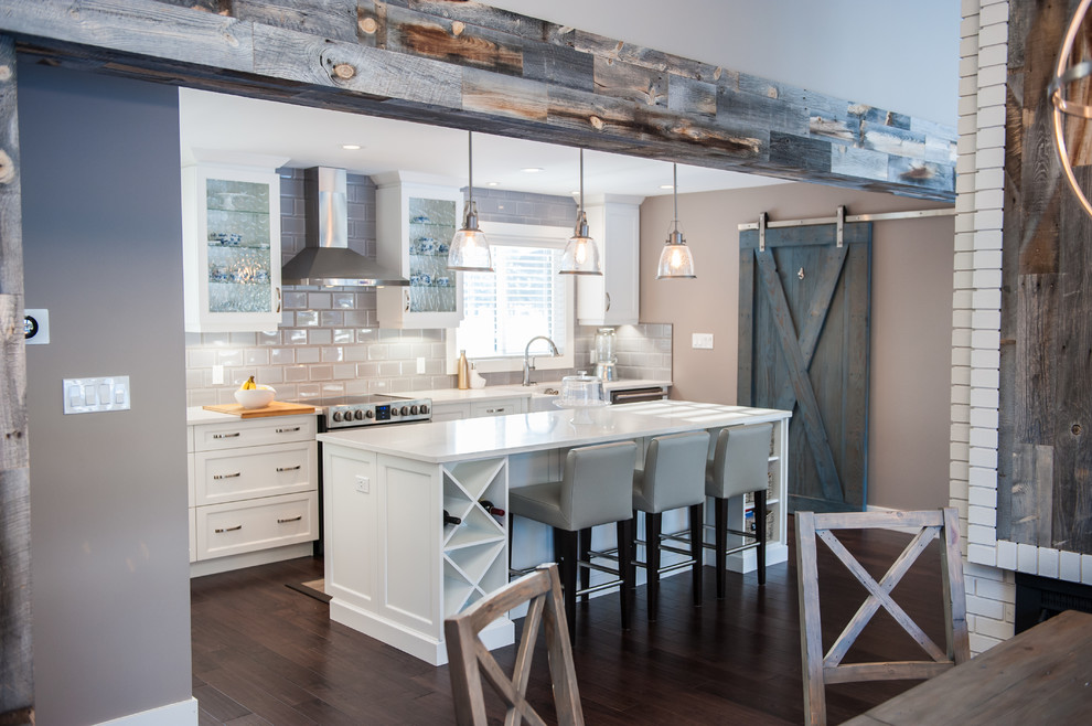 Example of a mountain style kitchen design in Calgary