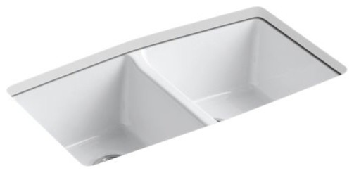 Kohler Brookfield 33" X 22" X 9-5/8" Double-Equal Kitchen Sink, White