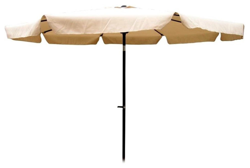 9 Foot Aluminum Patio Umbrella with Tilt and Crank, Beige