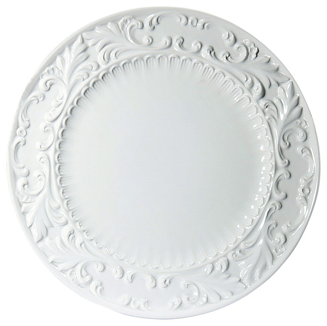 Baroque White Round Platter 15 75 Traditional Serving Dishes Baroque White Round Platter 15 75 Traditional Serving Dishes And Platters By Intrada Italy