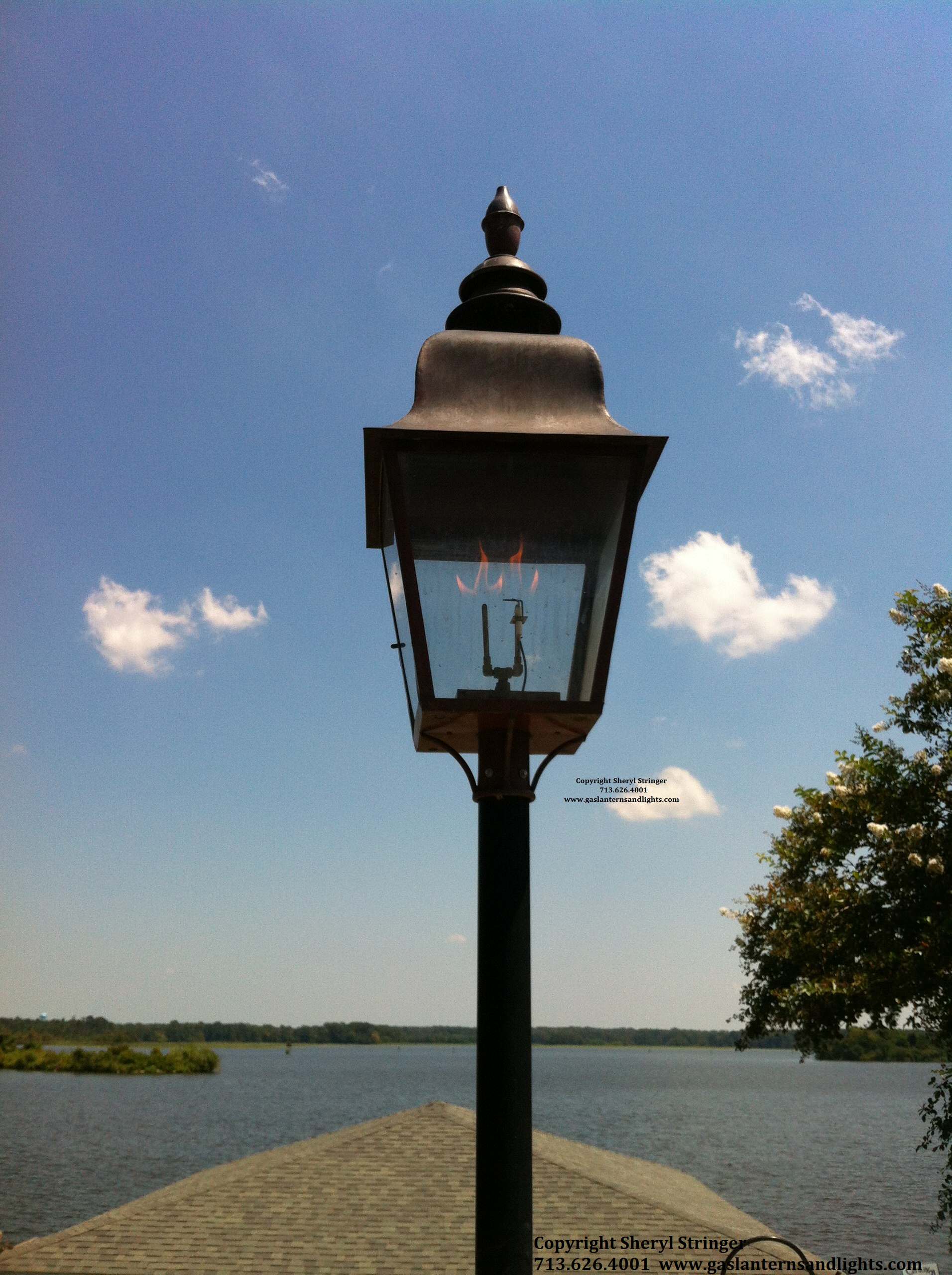 Sheryl's Extra Large Tuscan Gas Lantern on Pole