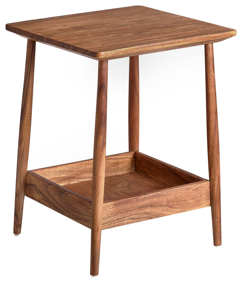 Boston Acacia Wood Side Table Midcentury Side Tables And End Tables