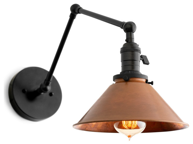 Bulb Not Included Double-arm Black Retro Concise Wall Light Vintage Sconce Lamp with Adjustable Swing Arm for Home Coffee Bar Club 