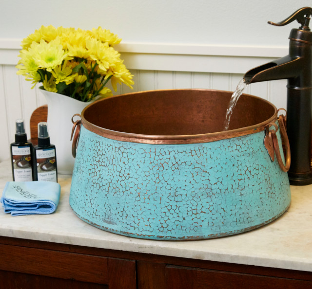 Noble Copper Vessel Sink Copper Verde And Naked Unfinished Copper Rustic Bathroom Sinks