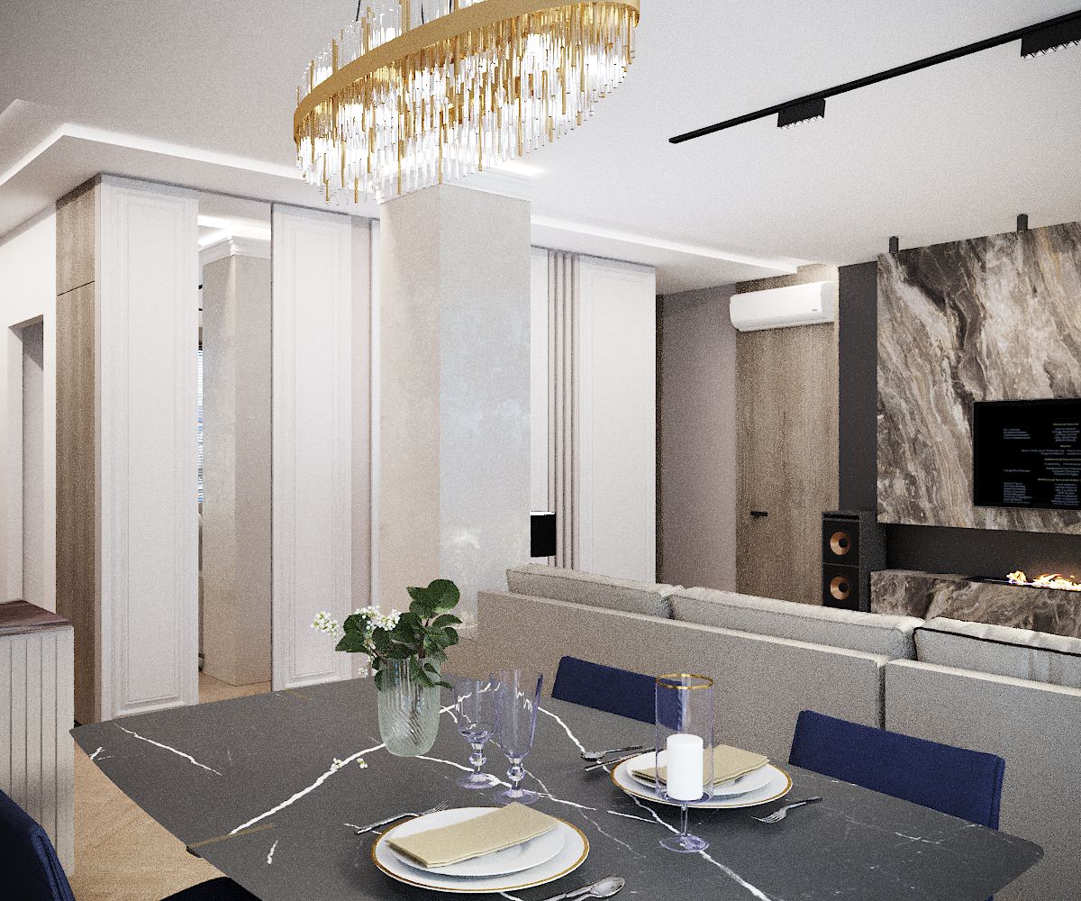 Гостиная-кухня ЖК Машков