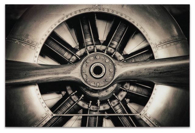 Plane Propeller Wall Art Tempered Glass Contemporary Artwork 48 X 32 Industrial Prints And Posters By Empire Art Direct