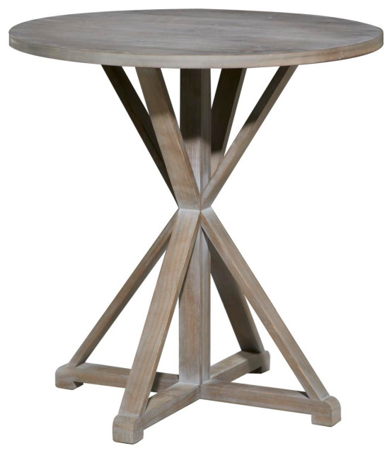 Zimlay Brown Wood Farmhouse Accent Table 70137 Farmhouse Side