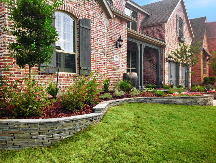 Stacked Stone Landscape Rustic Landscape Dallas by Bella Terra Landscape Design