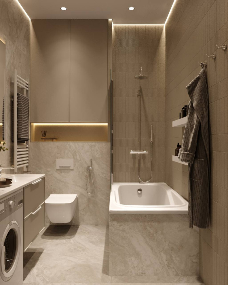 Современный интерьер в нюдовых тонах