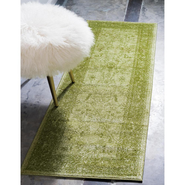 Unique Loom Floral La Jolla Rug, 2'7x10' Contemporary Hall And