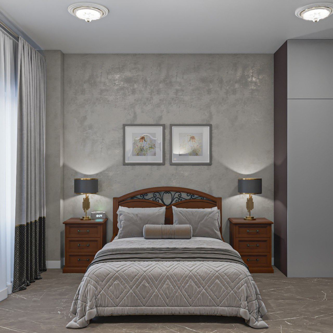 Спальня с классическими элементами