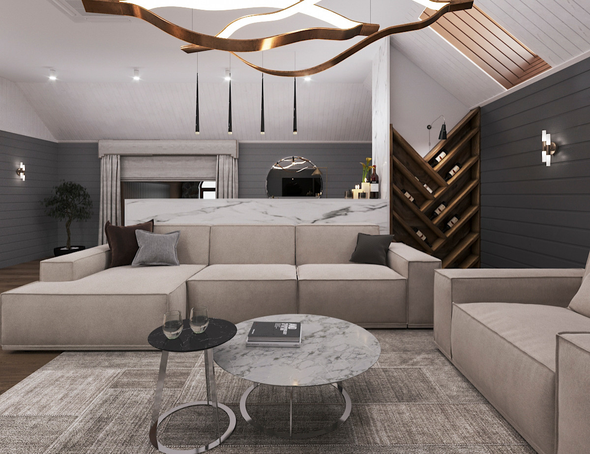 Гостиная в загородном доме