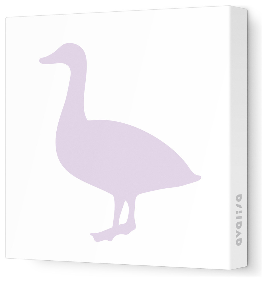 Silhouette - Duck Stretched Wall Art, 18" x 18", Lilac