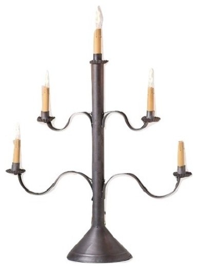 PRIMITIVE 10/" Colonial Punched Tin Lantern in Smokey Black Finish Accent Piece