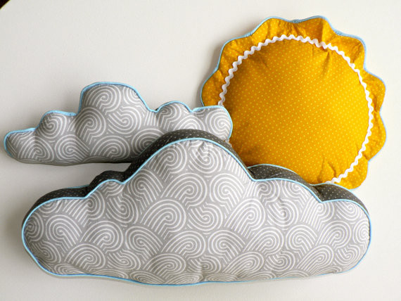 Sun and Cloud Pillows by Cecil & Clyde