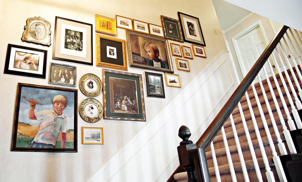Inspiration for a transitional staircase in Salt Lake City.