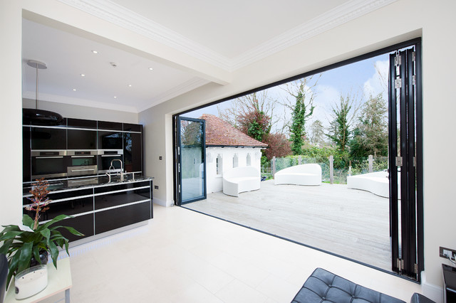 Orangery from Kitchen with Bi Folding Doors trendy-koekken