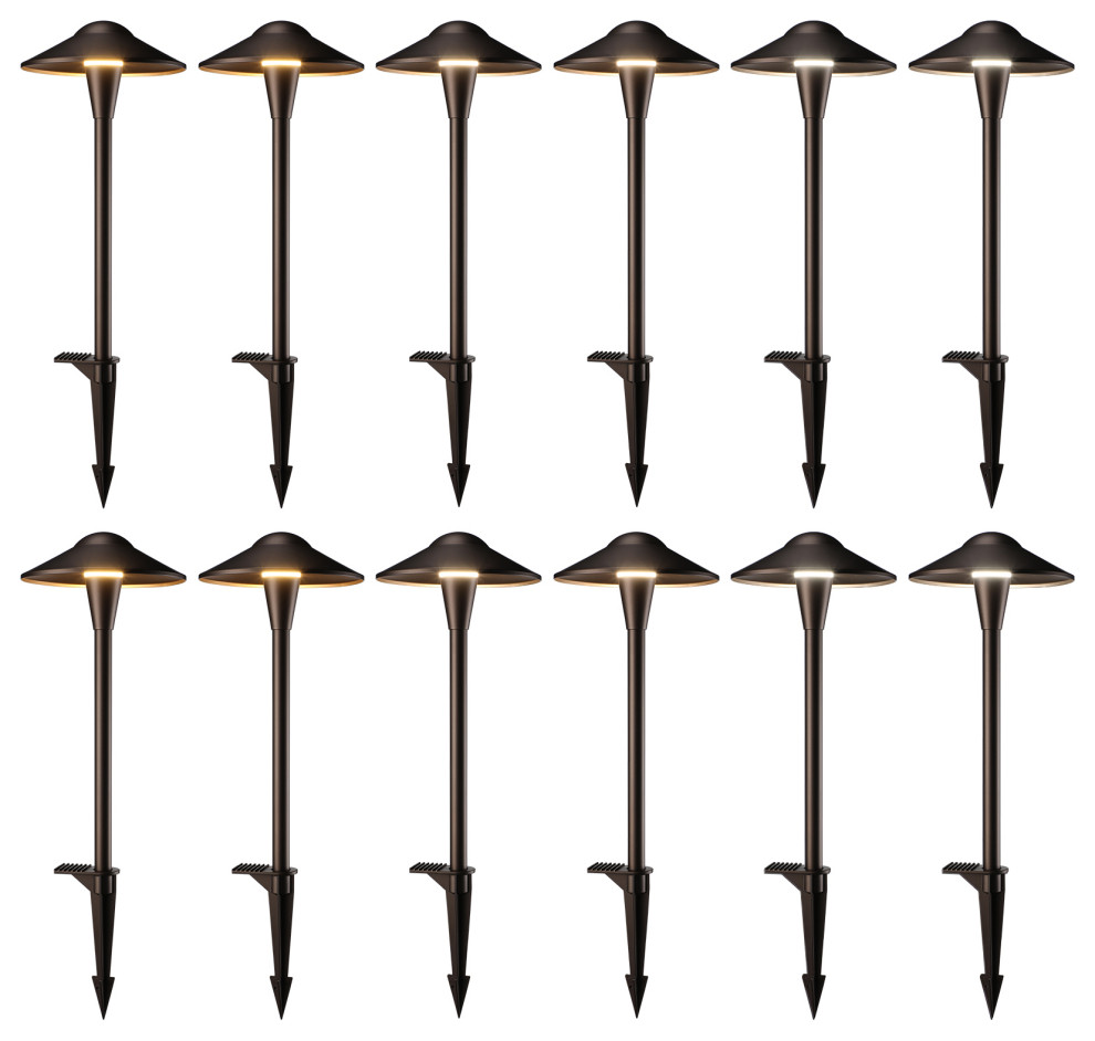 12 Pack 3CCT Low Voltage Landscape Pathway Lights Modern Path