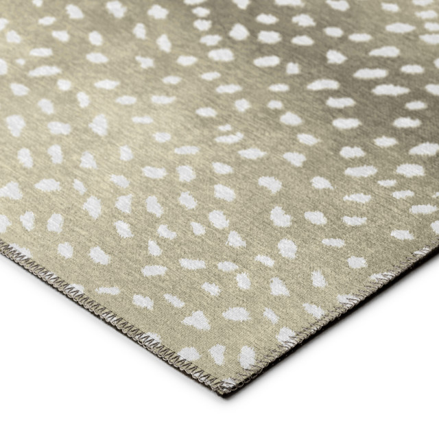 Addison Safari Asf33 Antelope Faux Animal Print Area Rug, 5' x 7'6 ...