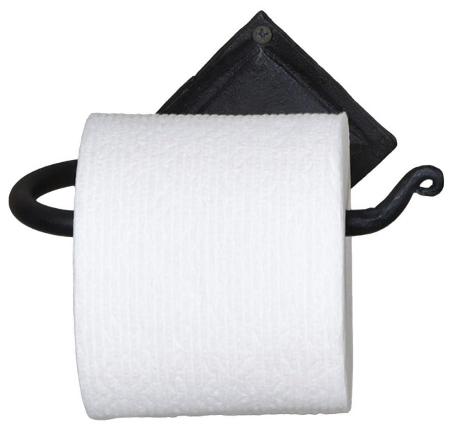 Wrought Iron Toilet Paper Holder Minimalist Rod Hook Hanger Bathroom - Traditional - Toilet ...