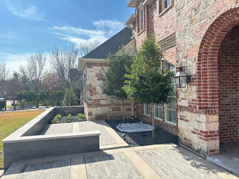 Capstone Planters Capstone Planter Wall and Paver Walk by Brick Home - Modern - Patio ...